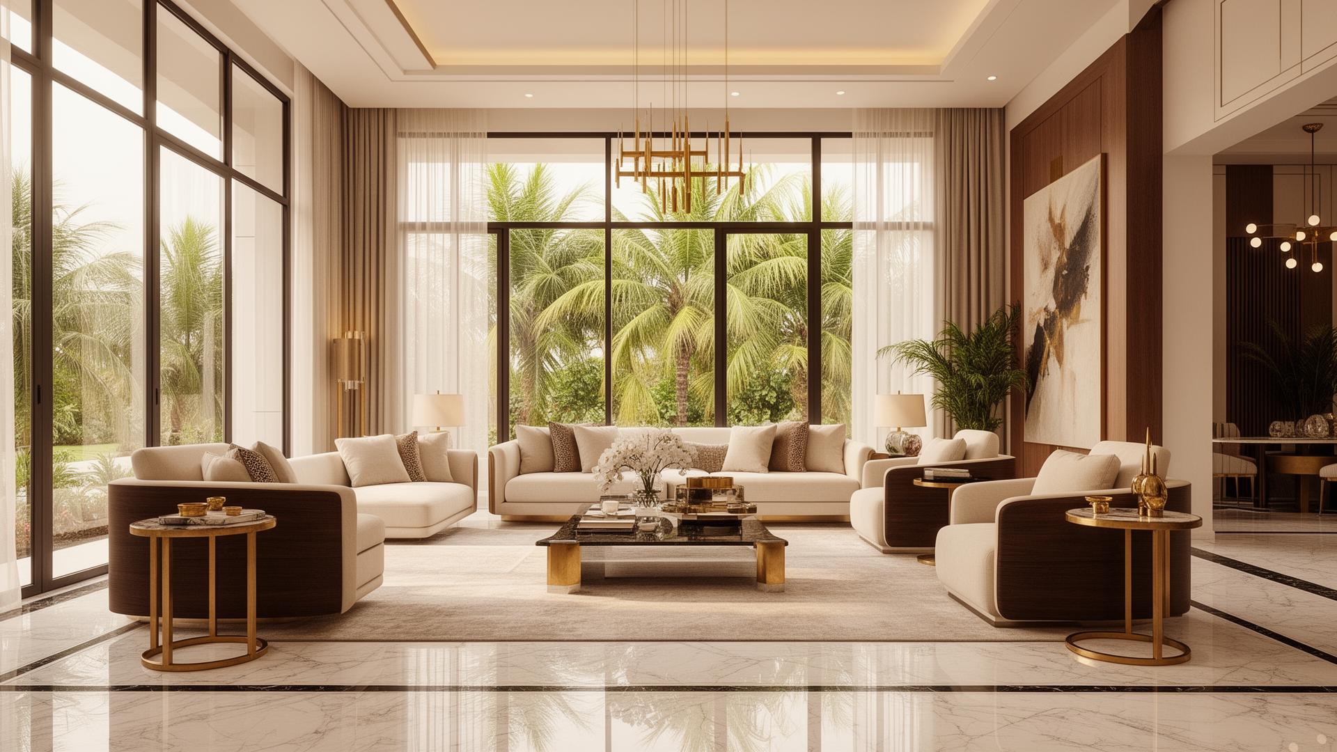 Salon contemporain de villa de prestige